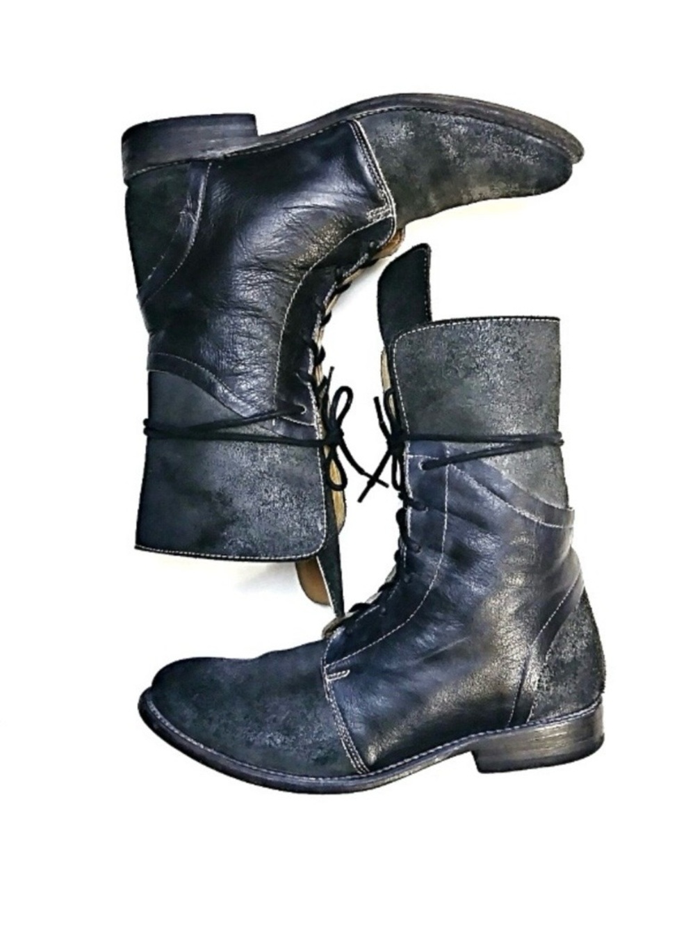 Y2K Holding Horses Anthro Leather Mid Calf Boots 10 Whimsigoth Fairy Goblincore